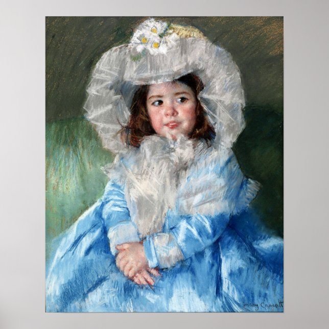 Poster Cassatt - Margot (Lefebvre) Em Azul (Frente)