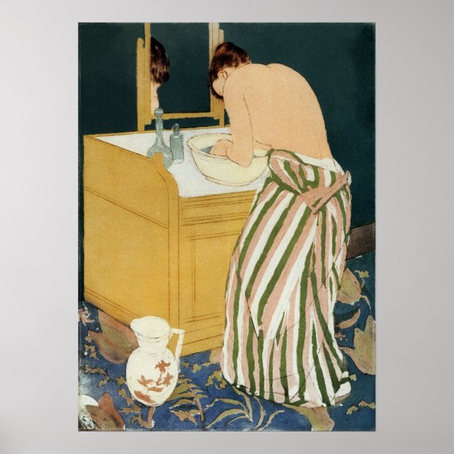 Poster Cassatt - Mulher Banhando-se (Frente)