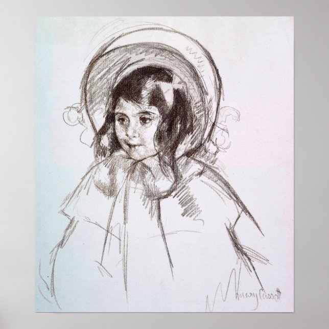 Poster Cassatt - Sara Usando Seu Chapéu e Casaco (Frente)