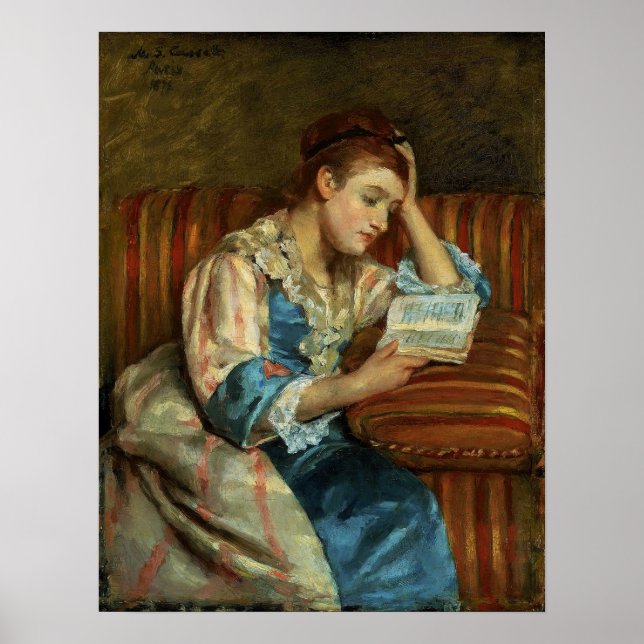 Poster Cassatt - Sra Duffee Sentada No Sofá Lendo (Frente)
