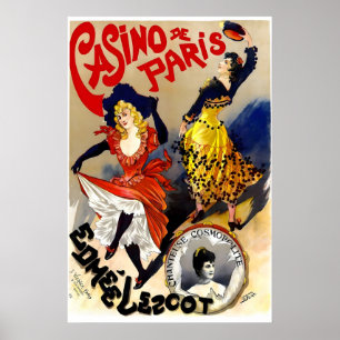 Poster Cassino de Paris 1895 CARTAZ IMPRESSO A5-A1 Vintag