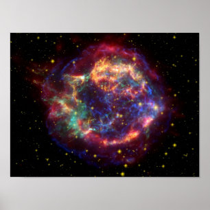 Poster Cassiopeia Galáxia Supernova remanescente