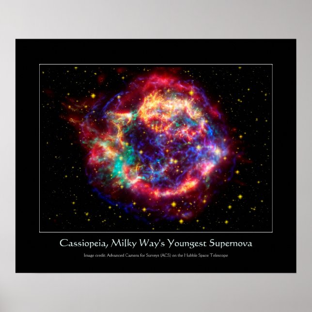 Pôster Cassiopeia, Milky Ways A Supernova Mais Nova (Frente)