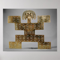 Cast Tumbaga pectoral de Huaca del Dragon