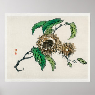 Poster Castanha de Kōno Bairei (1844-1895)