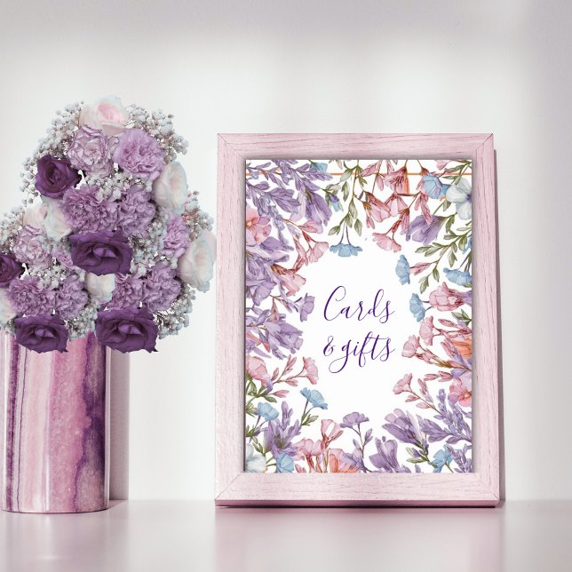 Poster Castanhal rosa púrpura de cor-d-água moderna #2 (Criador carregado)