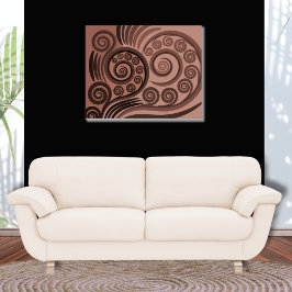Poster Castanho Natural Estilizado Fern Frond Curls