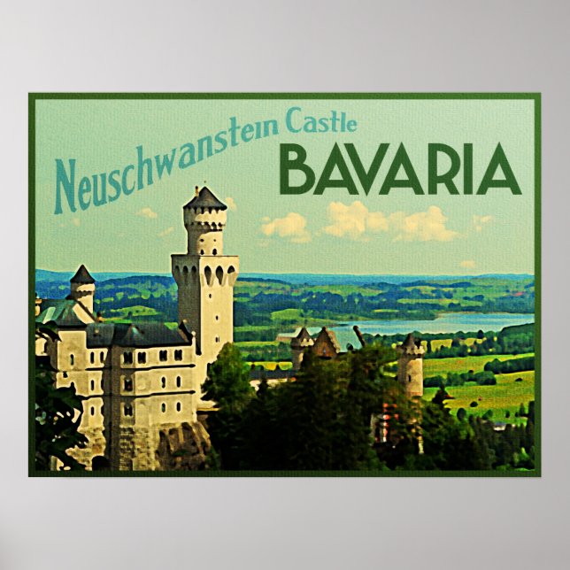 Poster Castelo Baviera Alemanha Neuschwanstein (Frente)