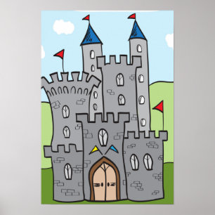 Poster Castelo bonito dos desenhos animados