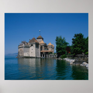 Pôster Castelo Chillon, Lago de Genebra, Cantão de Vaud,