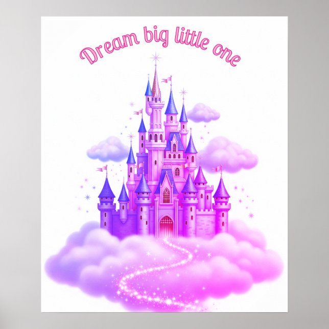 Poster Castelo da Princesa Rosa e Roxo, Citação da Menina (Frente)