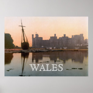 Poster Castelo de Caernarfon no País de Gales (1900)