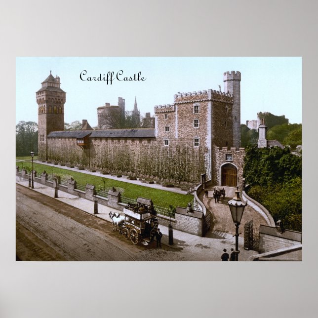 Poster Castelo de Cardiff (1900) (Frente)
