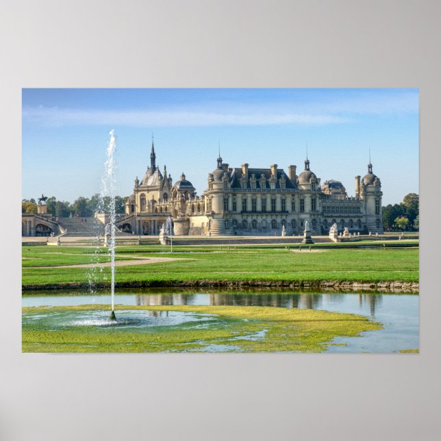 Poster Castelo de Chantilly e Jardim Le Notre - França (Frente)