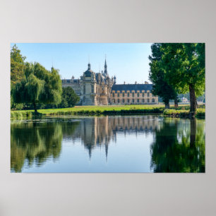 Poster Castelo de Chantilly e reflexo em um lago