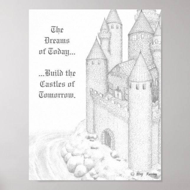 Poster Castelo de Cobblestone ao largo (com texto persona (Frente)