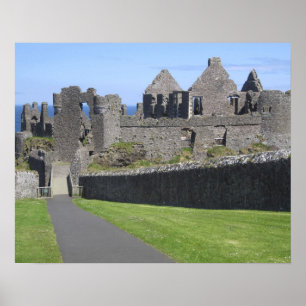 Poster Castelo de Dunluce perto de Bushmills e Portrush, 