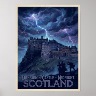 Poster Castelo de Edimburgo Tempestade da Meia-Noite Viag