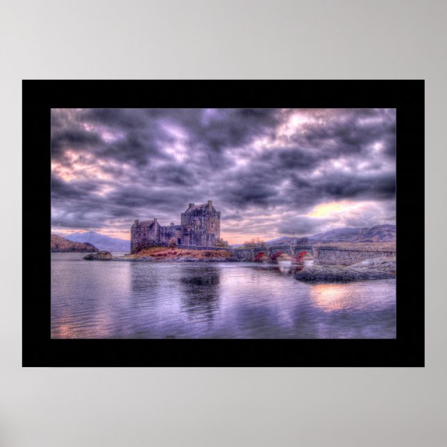 Pôster Castelo de Eilean Donan em Sunset (Bordado) (Frente)
