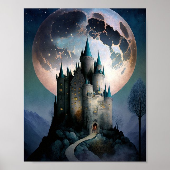 Poster Castelo de Fantasia Magia Full Moon (Frente)