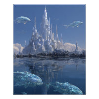Castelo de Gelo de Cristal Com Baleias Árticas