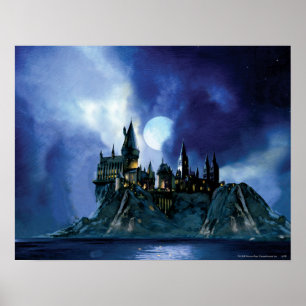 Pôster Castelo de Harry Potter Hogwarts à Noite