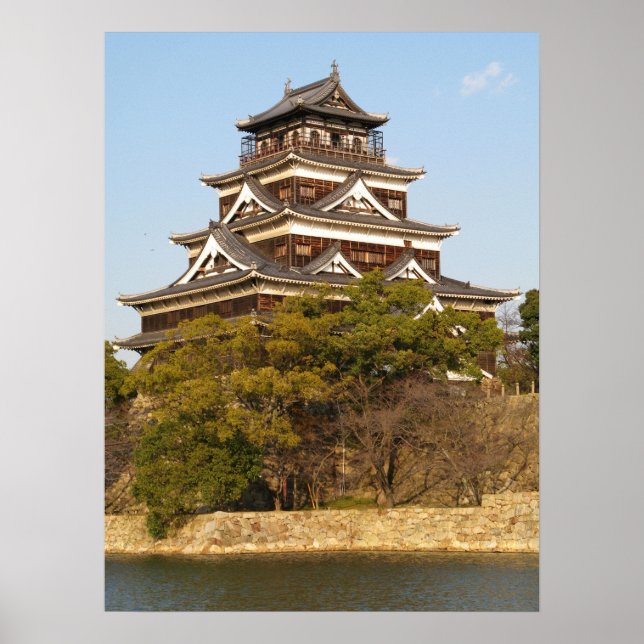 Poster Castelo de Hiroshima 広 島 城, Hiroshima, Japão (Frente)