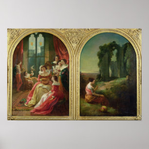 Pôster Castelo de Kenilworth - Passado e Presente, 1854