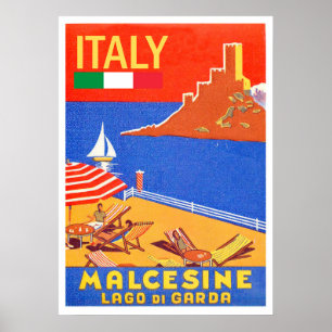 Poster Castelo de Malcesine, lago Garda, Italia
