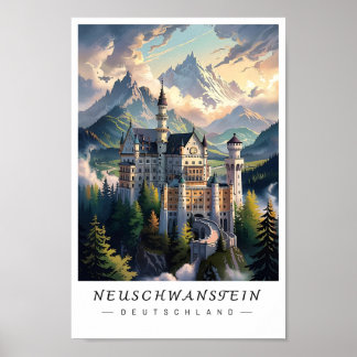 Poster Castelo de Neuschwanstein Alemanha Arte de Parede,