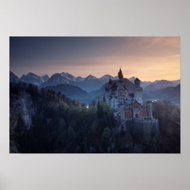 Pôster Castelo de Neuschwanstein, construído no final do  (Frente)