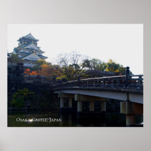 Poster Castelo de Osaka, da ponte Japão - Destino Viagem