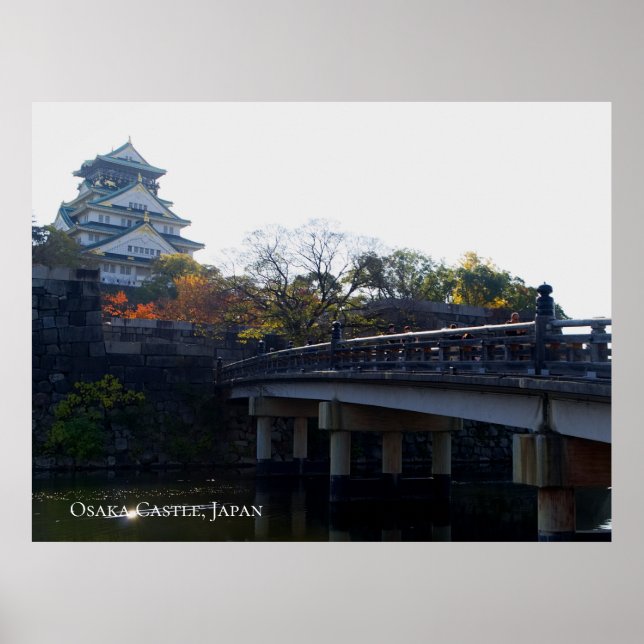 Poster Castelo de Osaka, da ponte Japão - Destino Viagem (Frente)