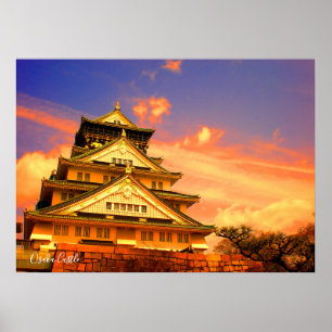 Poster Castelo de Osaka (Versão do pôr do sol)