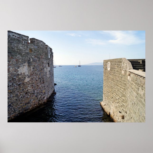 Poster Castelo de Peter da rua em Bodrum, Turkiye (Frente)