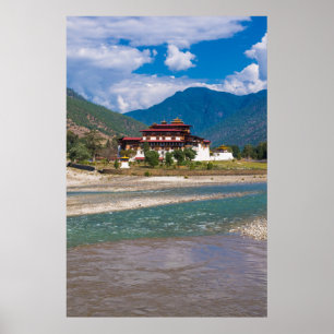 Poster Castelo de Punakha, Butão, Ásia