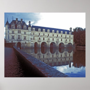 Pôster Castelo e fosso de Chenonceau