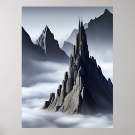 Poster Castelo Elegante no Gerativo Mystic Peaks AI