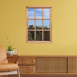 Pôster Castelo escocês pelo Ocean View a partir de uma ja