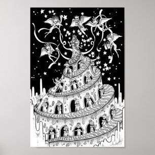 Poster Castelo espiral. Celebração para a rainha.