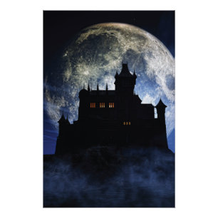 Pôster Castelo fantasma durante a noite