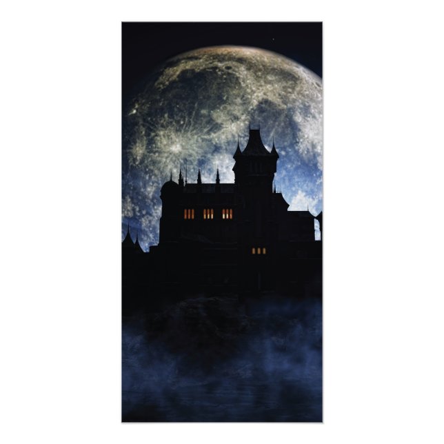 Pôster Castelo fantasma durante a noite (Frente)