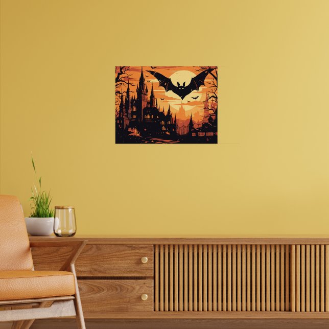 Poster Castelo Gótico de Vampiros sob a Lua Cheia (Sala de Estar 2)