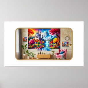 Poster Castelo Majestoso em uma Terra Maravilha do outono