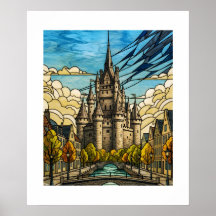 Castelo Medieval Encantado Ilustração de Canal em 
