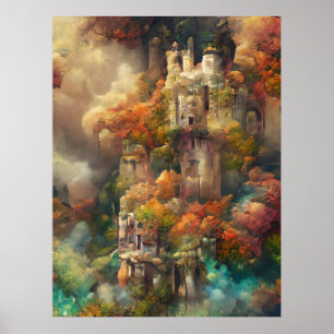Poster Castelo Na Floresta, Selva Fantástica, Castelo Mág