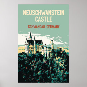 Poster Castelo Neuschwanstein em Schwangau, Alemanha Post