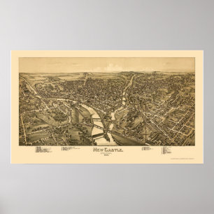 Pôster Castelo novo, mapa panorâmico do PA - 1896