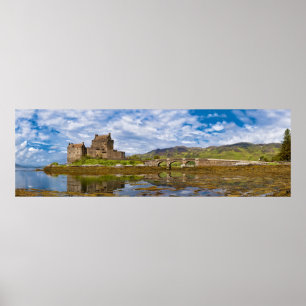 Pôster Castelo Panorama Eilean Donan visto do sul