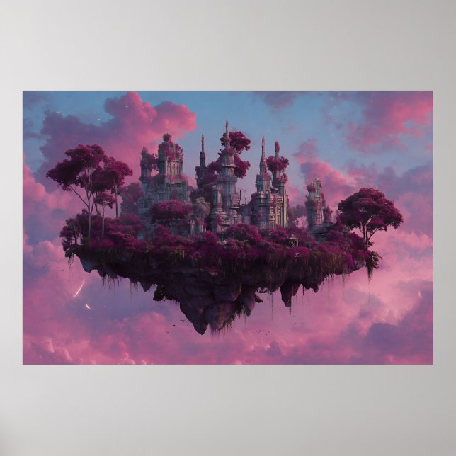 Poster Castelo Rosa Ilha Flutuante (Frente)
